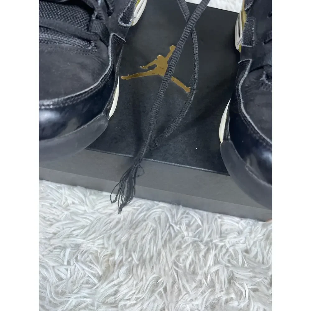 Air Jordan Flight Club 91 Shoes Youth Size 7Y Black Metallic Gold GS 555472-031
